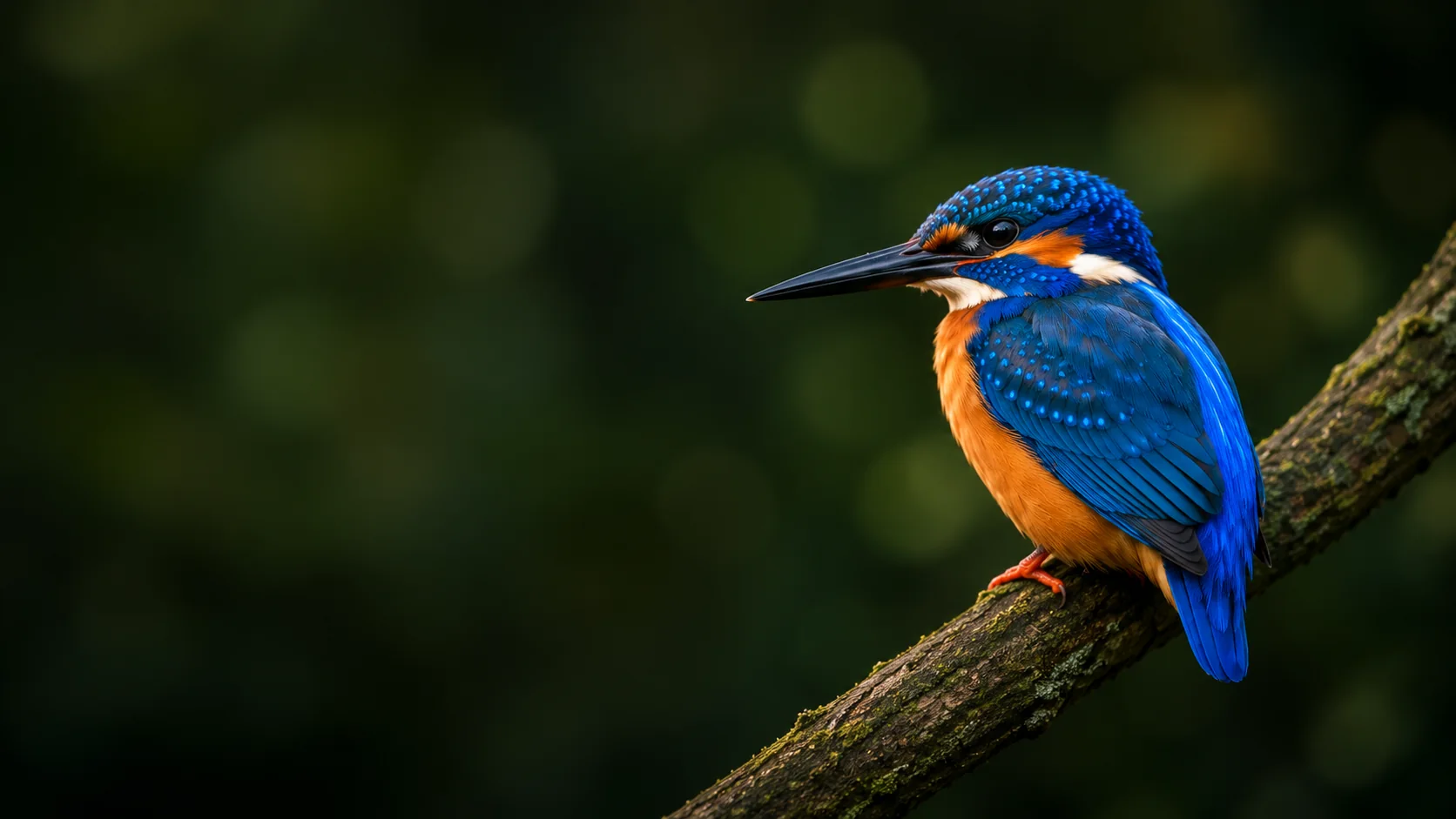 Vivid kingfisher in a lush natural setting